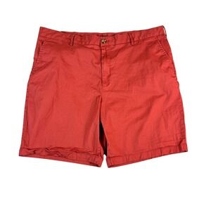 IZOD Saltwater Stretch Mens 40 Red Flat Front Cotton Twill Chino Shorts 9.5" 40